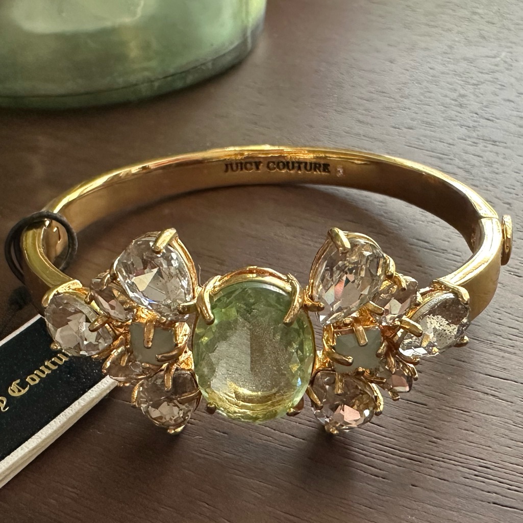 Juicy Couture Pear Cut Cluster Hinge Bracelet Nwt